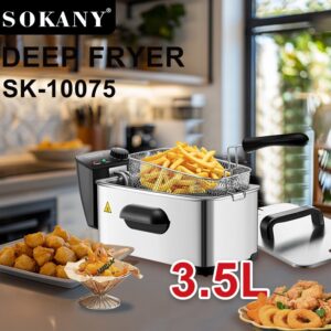 【WANNASHOP】SOKANY 10075 Deep Fryer Home Use 3.5L Electric Fryer Chicken Fries