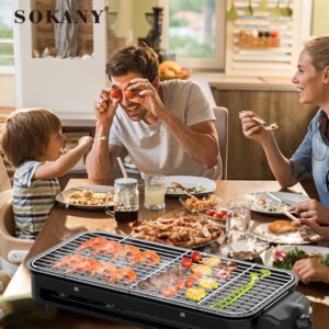 【WANNASHOP】SOKANY 6112 electric barbecue grill grill home potluck less smoke grill net dual-use foreign trade black red mix