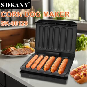 【WANNASHOP】SOKANY 08129 Hot Dog Machine Home Breakfast Machine Sausage Maker Corn Roll Fryer Sausage Maker