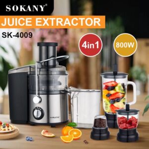 【WANNASHOP】SOKANY4009 household multi-function juicer juice residue separation stainless steel automatic juicer