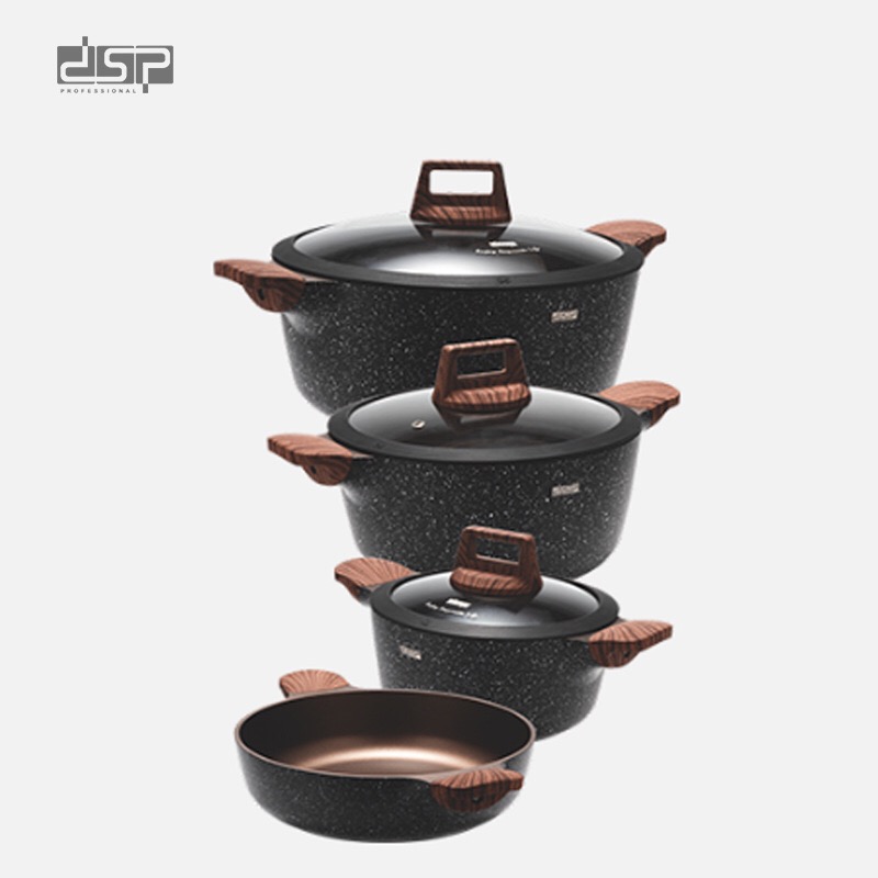 【WANNASHOP】 DSP Danson Maifanshi non-stick cookware complete set of household pan saucepan four-piece combination pots and pans set - Image 3