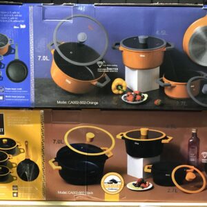 【WANNASHOP】DSP Danson Non-Stick Stockpot McRib 4 Piece Set CA002-S02 Black