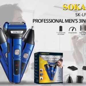 【WANNASHOP】SOKANY9985 Shaving to Trimming Nose Hair Trimmer 3in1 Multifunctional Men's Home Hairdresser